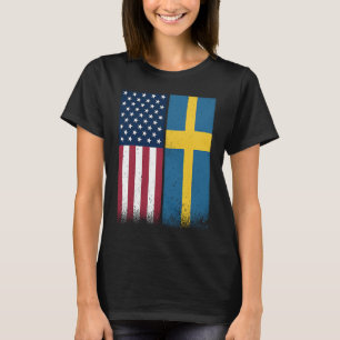 Camiseta Suecia Banderas suecas norteamericanas orgullosas 