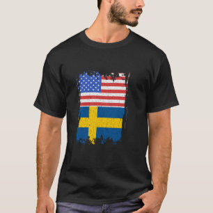 Camiseta Suecia Estados Unidos América Sverige Bandera Suec