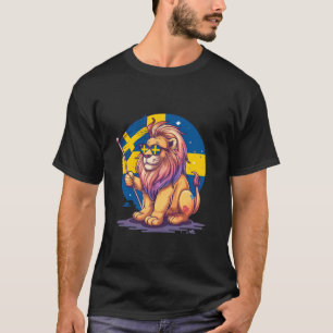 Camiseta Suecia Orgullo Sueco León Bonito Suecia Bandera Su