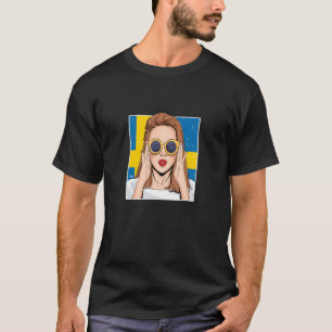 Camiseta Suecia Para Chica Bandera Sueca Para Mujeres Sueco