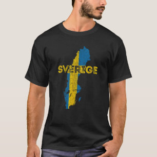 Camiseta Suecia: Suelos con problemas de mapa y recuerdo de