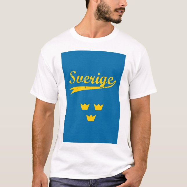 Camiseta Suecia, Sverige, 3 coronas (Anverso)