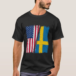 Camiseta Suecia Usa Swede Usa Lover Sverige Bandera De Ee.U