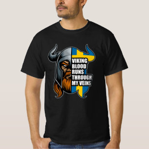 Camiseta Suecia Viking Blood Corre A Través De Mis Venas Vi