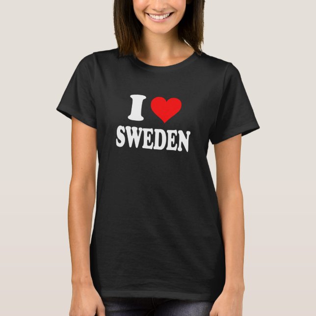 Camiseta Suecia - Yo Corazón Suecia - Amo Suecia (Anverso)