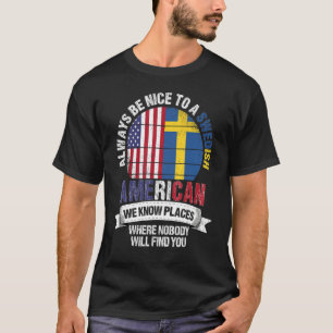 Camiseta Sueco Americano Conocemos Lugares donde País Suec