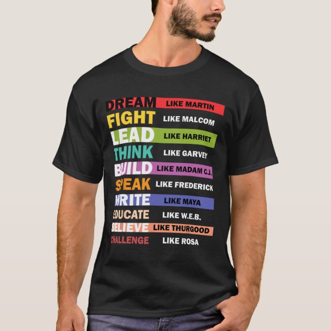Camiseta Sueña como Martin Dirige como Harriet Historia Neg (Anverso)