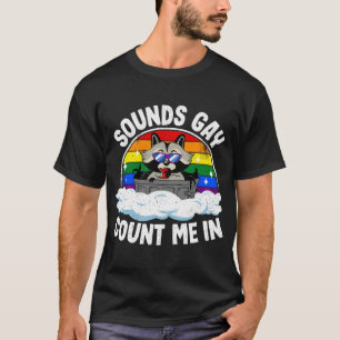 Camiseta Suena Gay Contarme En Raccoon Rainbow Flag LGBT