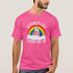 Camiseta Suena Gay Conteo Me En Unicorn Rainbow Flag Lgbt G