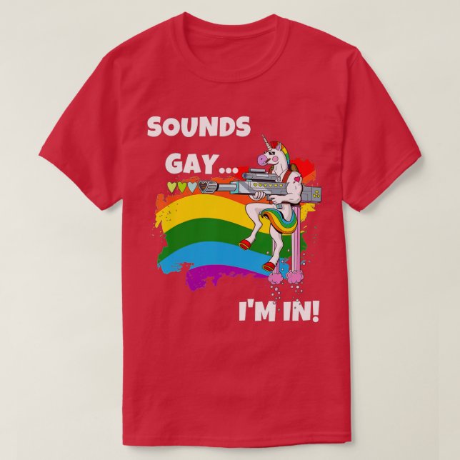 Camiseta Suena Gay En El Orgullo Gracioso Unicornio En El A (Diseño del anverso)