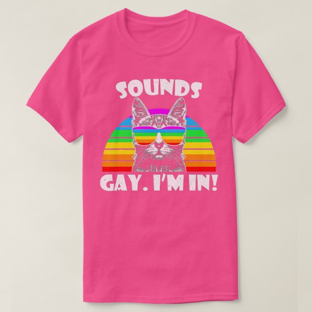 Camiseta Suena gay estoy en un Gay Retro del Orgullo Arcoir (Diseño del anverso)