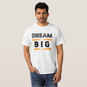 Camiseta Sueña Grande Banner Horizontal Abstracto Naranja