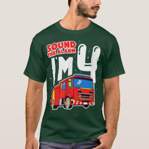 Camiseta Suenan La Alarma Cumplo 4 Años Cumpleaños Camión D