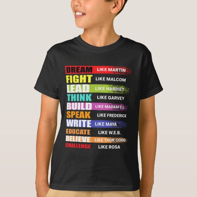 Camiseta Sueño Como Martin Lead Como Harriet Black History (Anverso)