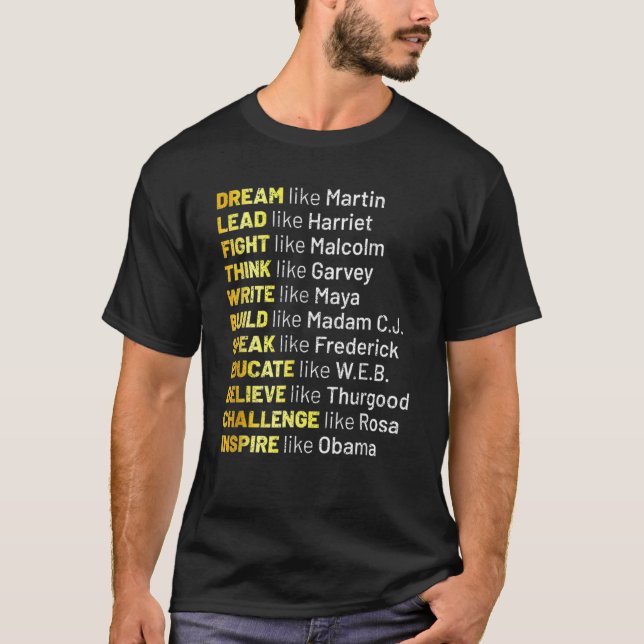 Camiseta Sueño Como Martin Lead Como Harriet Black History (Anverso)