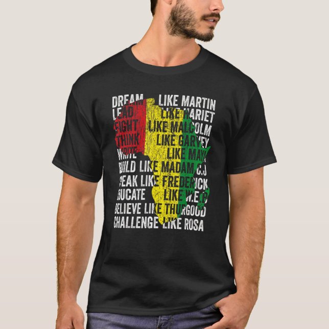 Camiseta Sueño Como Martin Lead Como Harriet Black History (Anverso)