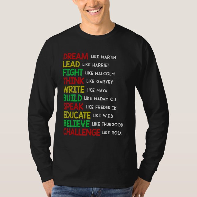 Camiseta Sueño Como Martin Lead Como Harriet Black History (Anverso)