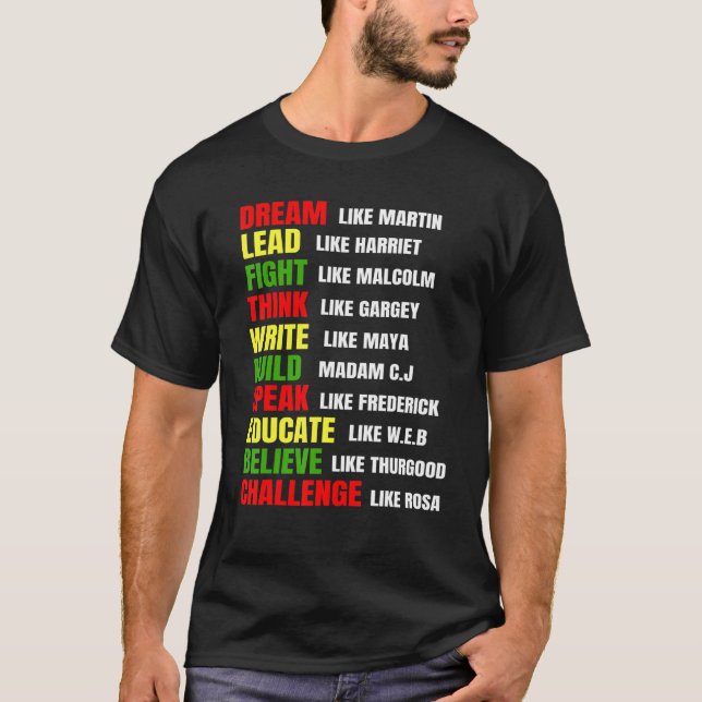 Camiseta Sueño Como Martin Lead Como Harriet Black History (Anverso)