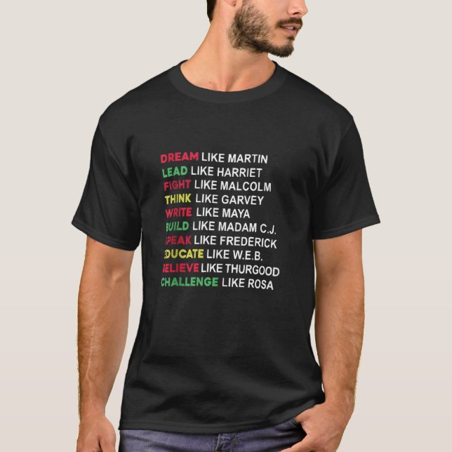 Camiseta Sueño Como Martin Lead Como Harriet Black History (Anverso)