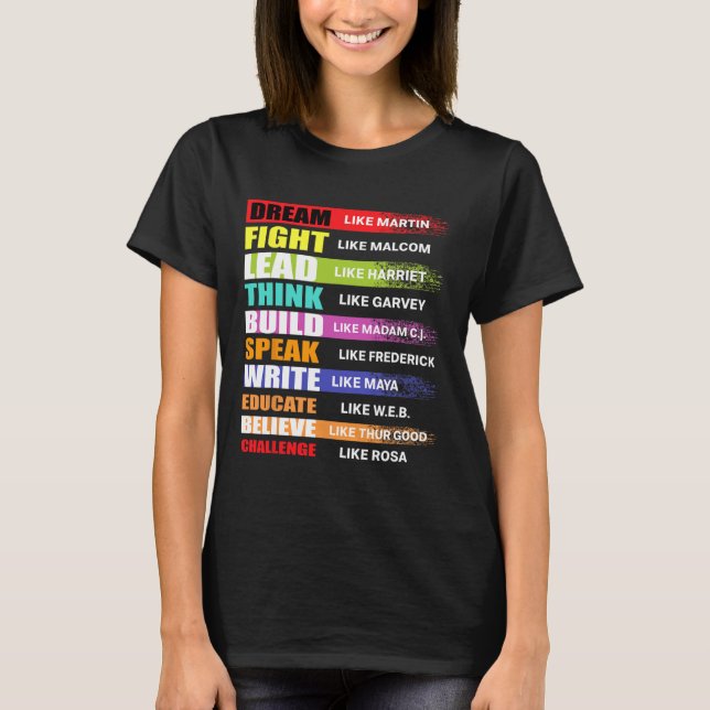 Camiseta Sueño Como Martin Lead Como Harriet Black History (Anverso)
