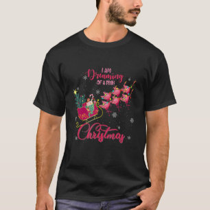 Camiseta Sueño Con un flamenco de Navidades rosas