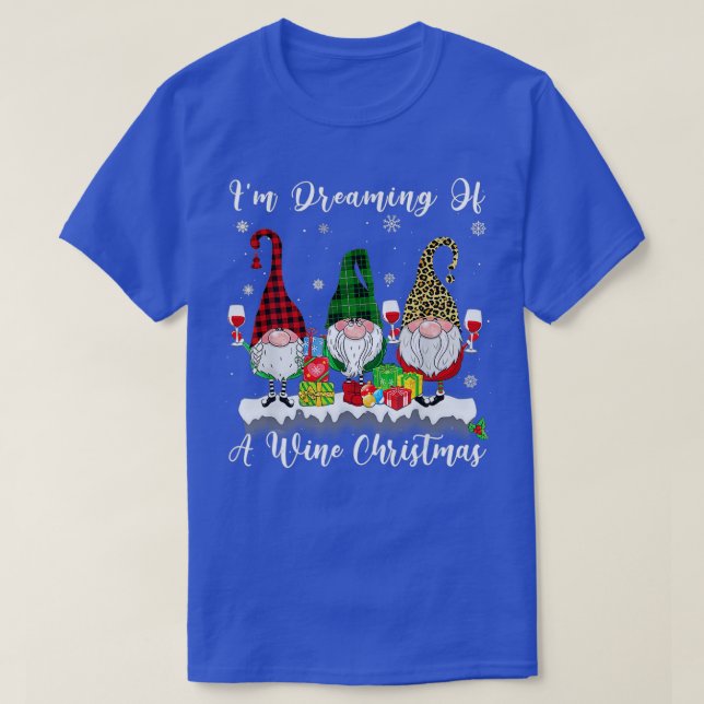 Camiseta Sueño Con Un Navidad De Vino Gnome Xmas Drinkin (Diseño del anverso)