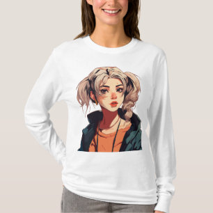 Camiseta Sueño de Anime: Belleza de Cabello Beige