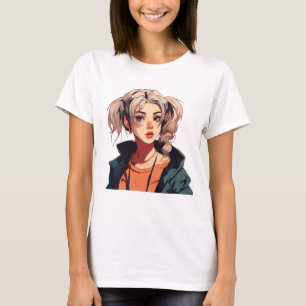 Camiseta Sueño de Anime: Belleza de Cabello Beige
