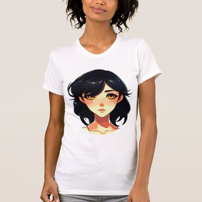 Camiseta Sueño de Anime Romántico: Belleza de Cabello Azul (Anverso)