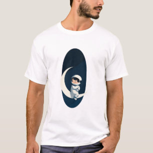 Camiseta Sueño de astronauta bajo la luz de la luna