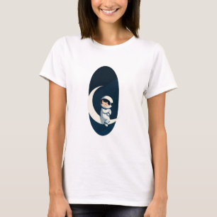 Camiseta Sueño de astronauta bajo la luz de la luna
