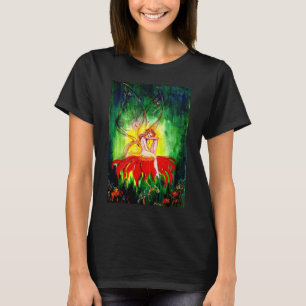 Camiseta SUEÑO DE HERMOSA EN EL Tee oscuro DE LA FLORES