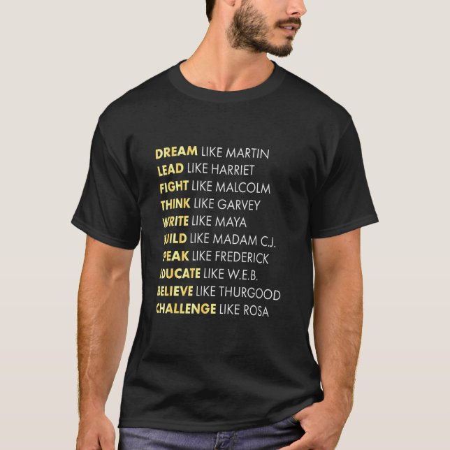 Camiseta Sueño de historia negra como Martin (Anverso)