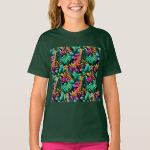 Camiseta Sueño de jirafa en la jungla Patrón de superficie