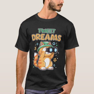 Camiseta Sueño de Tweet divertido Gato lindo Observando páj