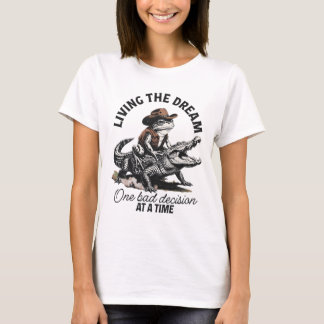 Camiseta Sueño de vaquero de caimán montando rana