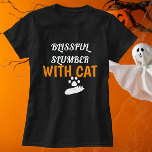Camiseta Sueño Feliz Con Gato Halloween Personalizado