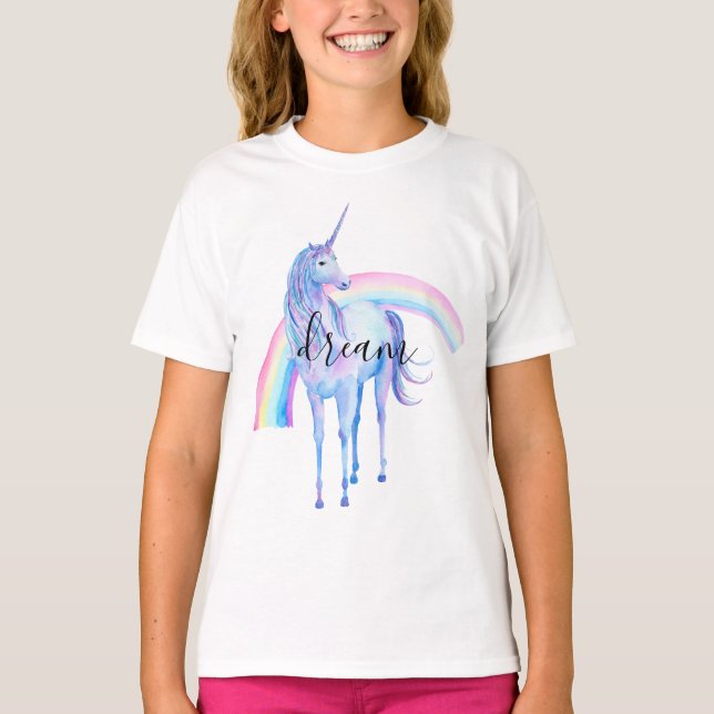 Camiseta Sueño morado de agua unicornio (Anverso)