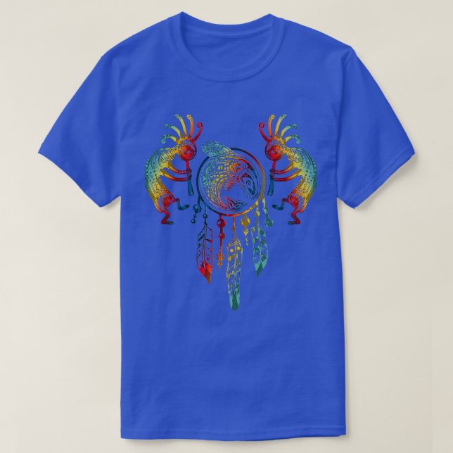 Camiseta Sueño nativo americano de ballenas Kokopelli (Diseño del anverso)