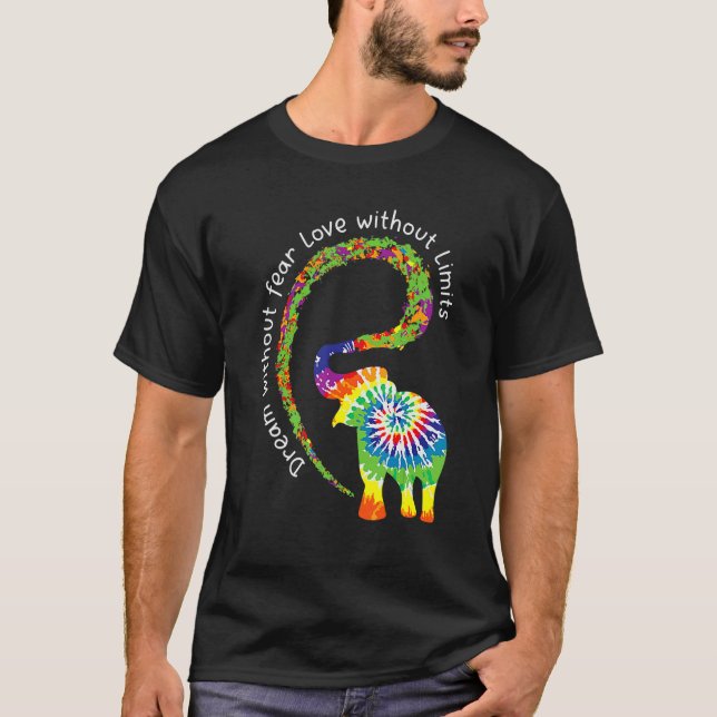 Camiseta Sueño Sin Miedo Amor Elefante Lgbt Orgullo Ti Dy (Anverso)