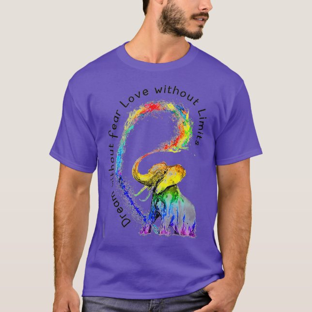Camiseta Sueño sin miedo amor sin límites Elefante (Anverso)