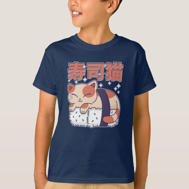 Camiseta Sueño sushi gatito gatito de comida asiática amant (Anverso)