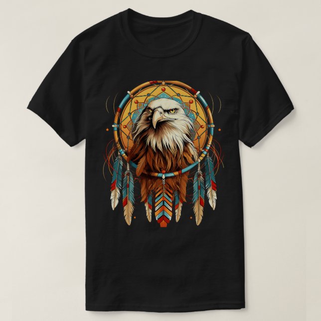 Camiseta Sueño tribal americano nativo Catcher Espíritu águ (Diseño del anverso)
