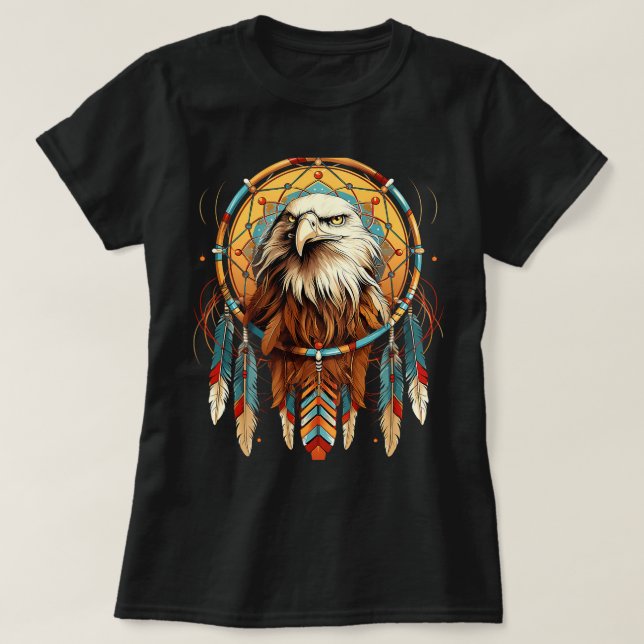 Camiseta Sueño tribal americano nativo Catcher Espíritu águ (Diseño del anverso)