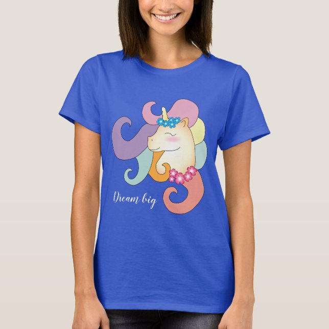 Camiseta Sueño unicornio grande elegante divertido (Anverso)