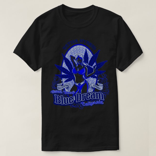 Camiseta Sueños azules inspiraron a la maleza de California (Diseño del anverso)