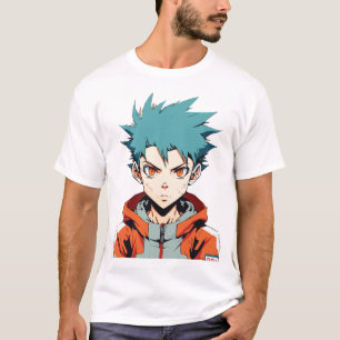 Camiseta Sueños de anime: Niño animado de Manga verde