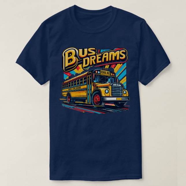 Camiseta Sueños de autobús escolar 1 (Diseño del anverso)