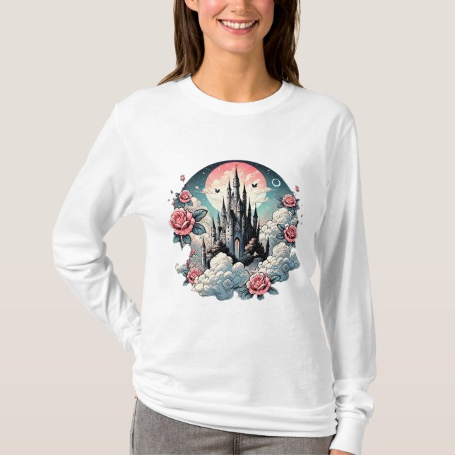 Camiseta "Sueños de castillo de teñido de Rosa" (Anverso)