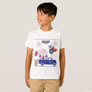 Camiseta Sueños de fuegos artificiales de libertad blanco